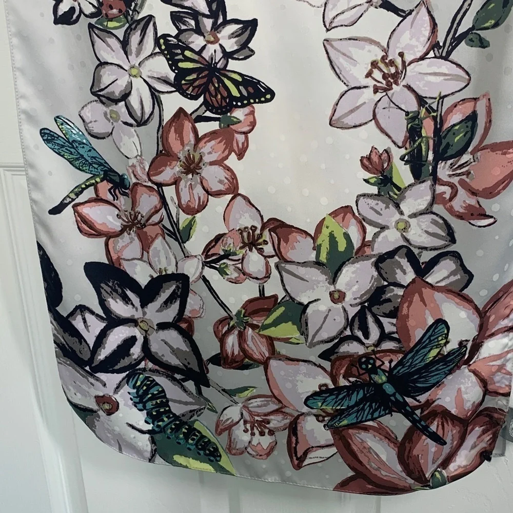 Vince Camuto scarf with dragonflies and butterflies print